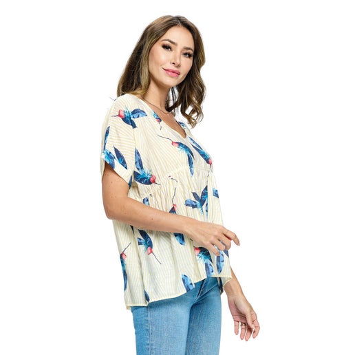 Blouse Casual Striped Empire