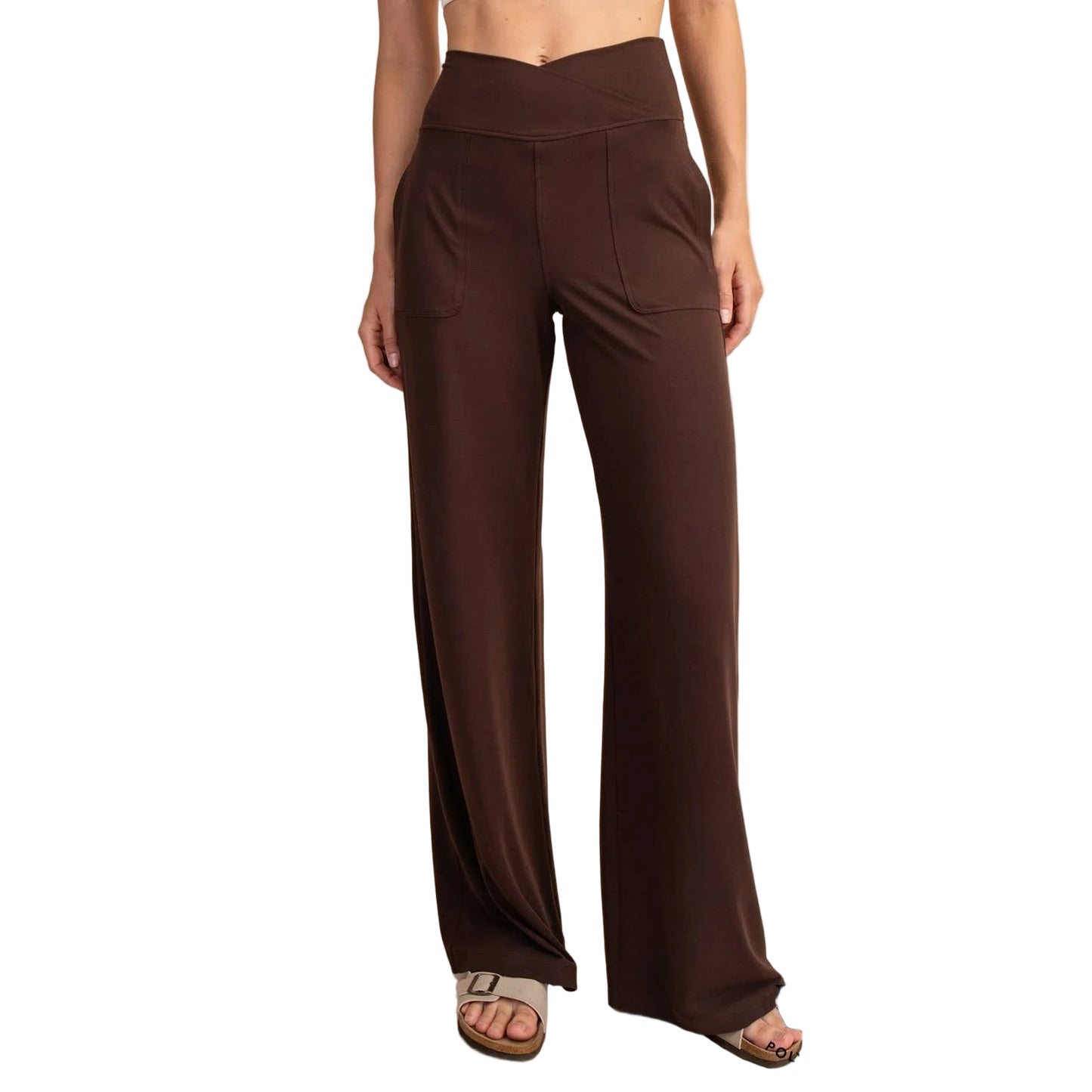 Plus Size Recycled butter V Waist Wide Pant