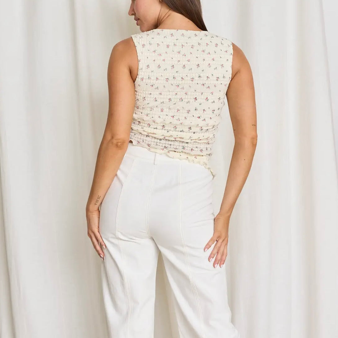 Mercedes Asymmetrical Sleeveless Top