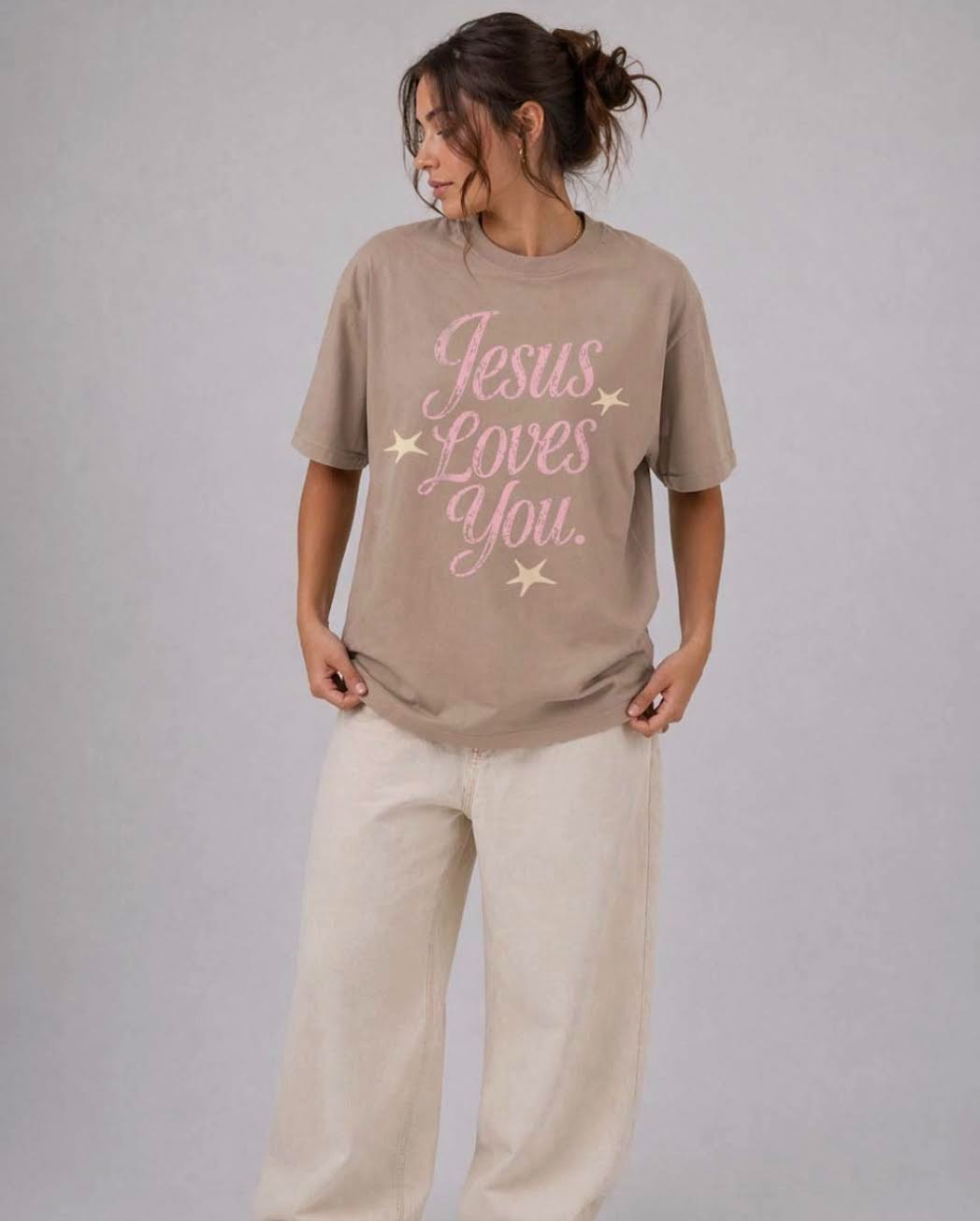 Jesus Loves You Tan/Cream