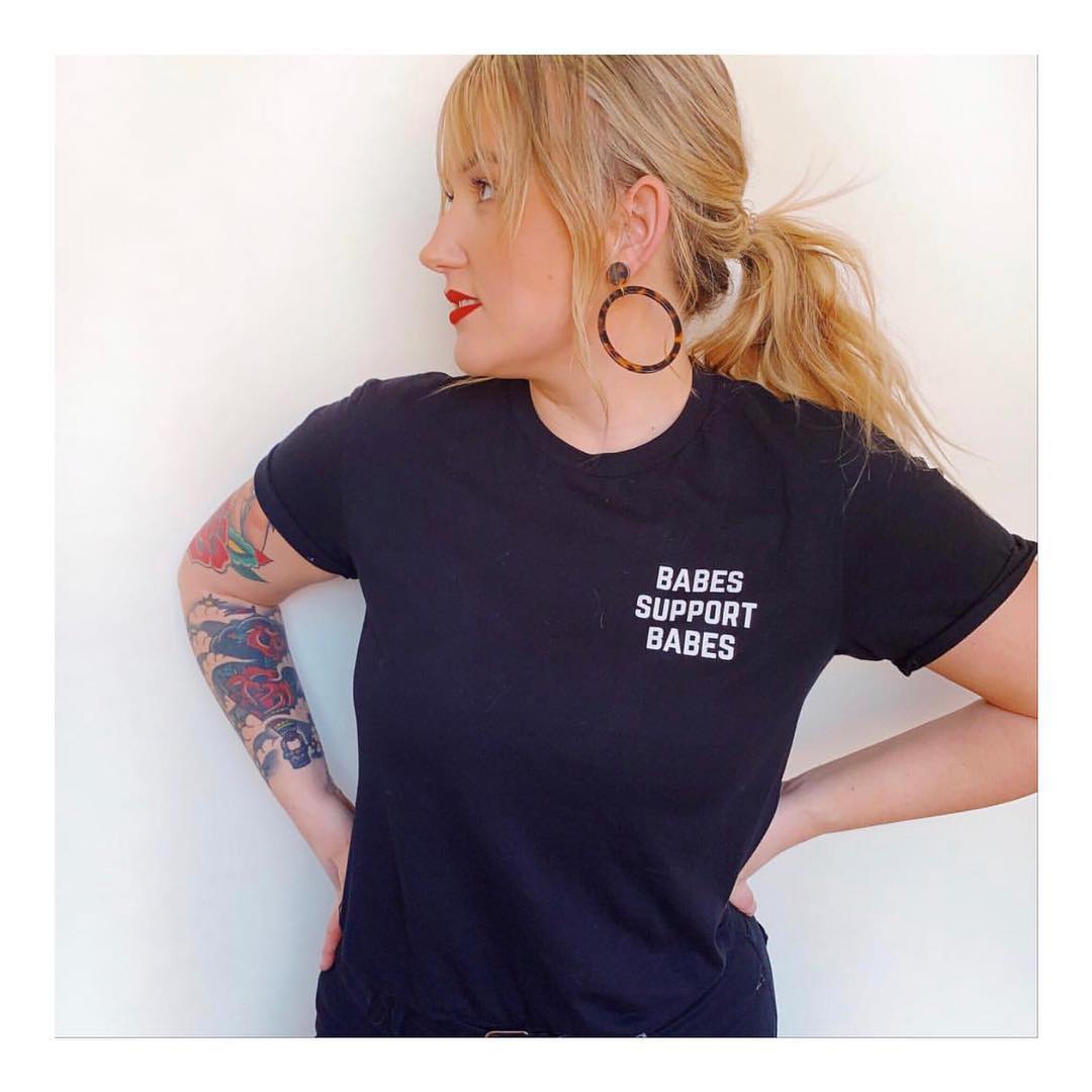 Babes Support Babes Black Tee