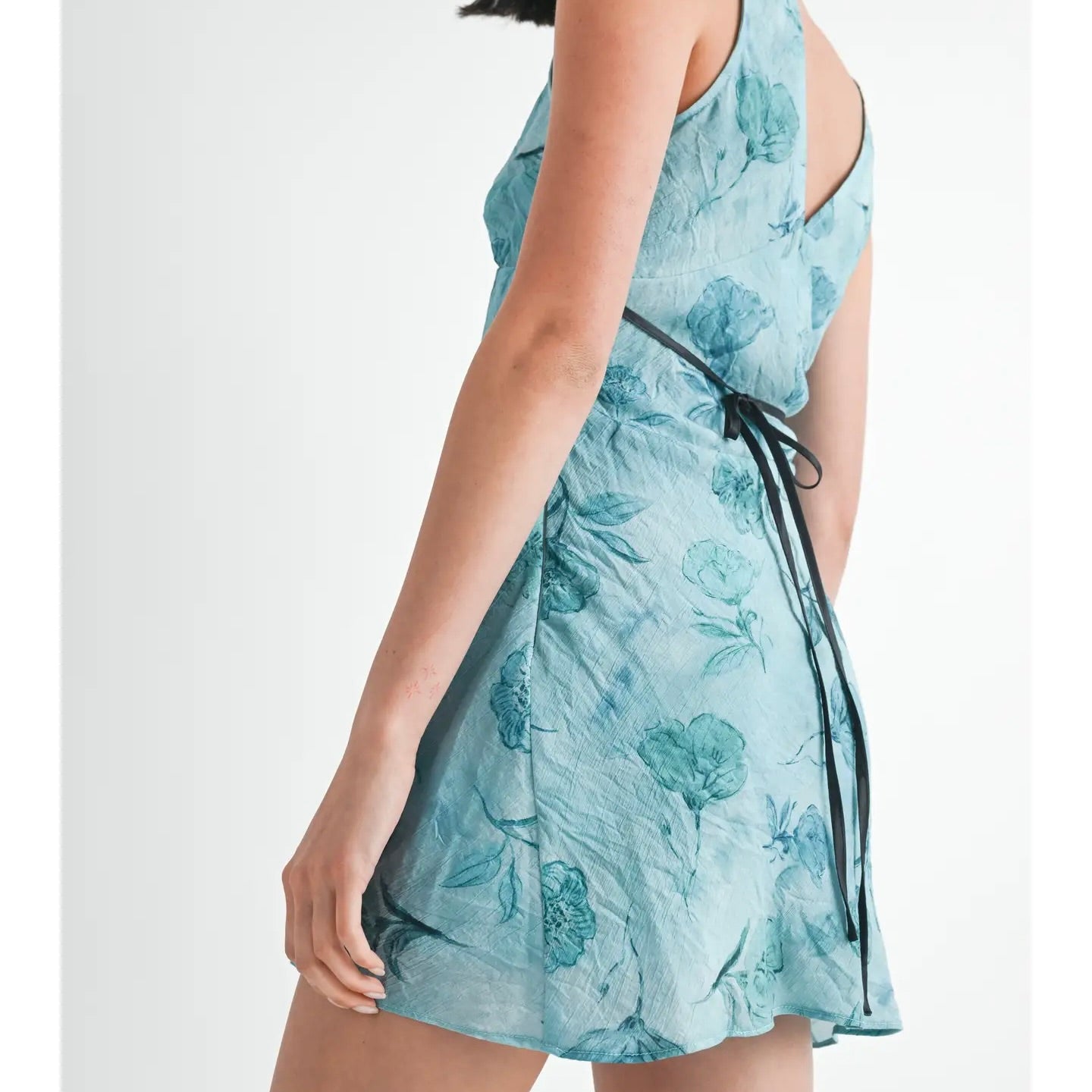 Floral V-Neck Mini Slip Dress