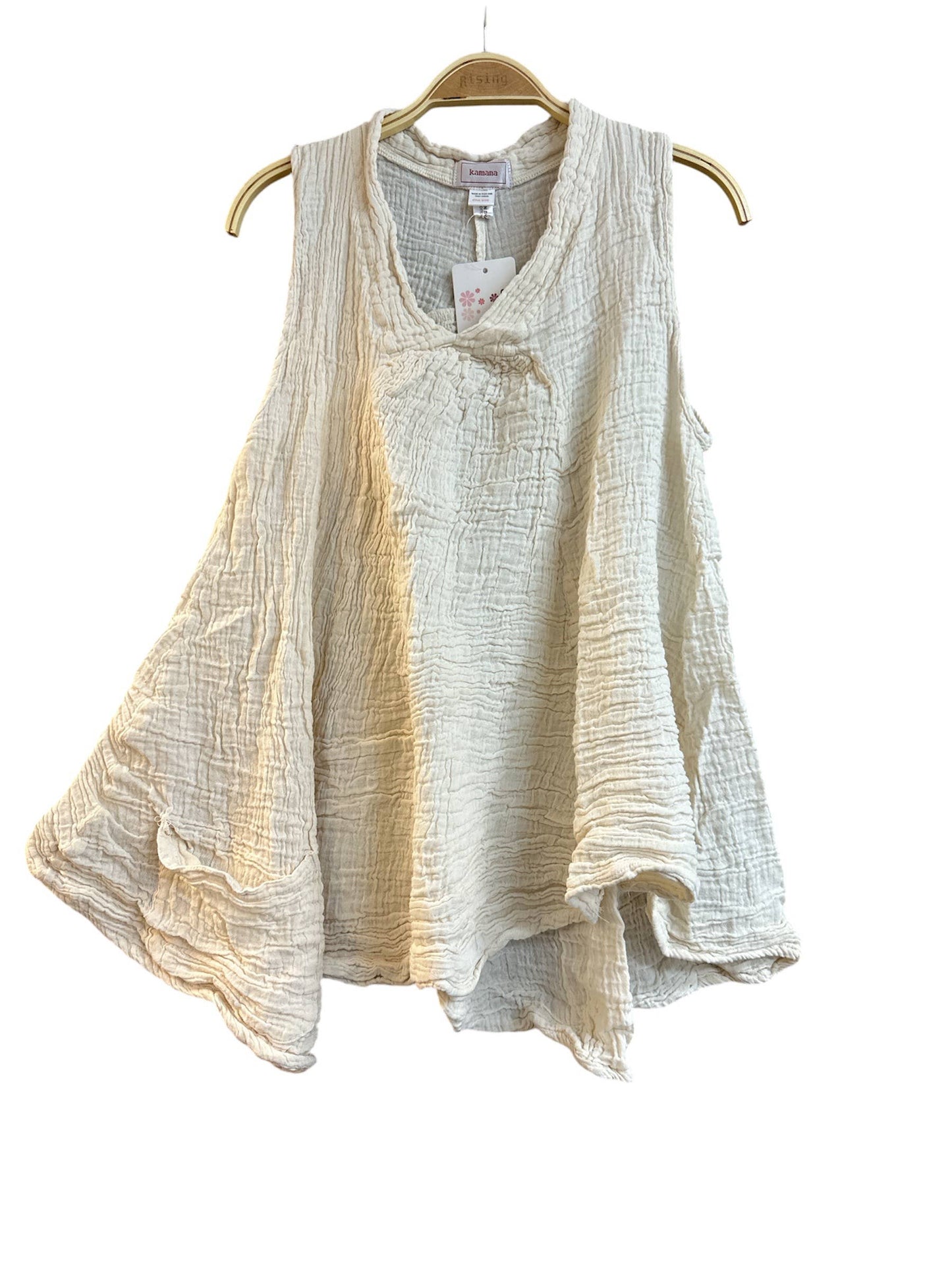 Cotton V Neck OS Sleeveless Top KTK417