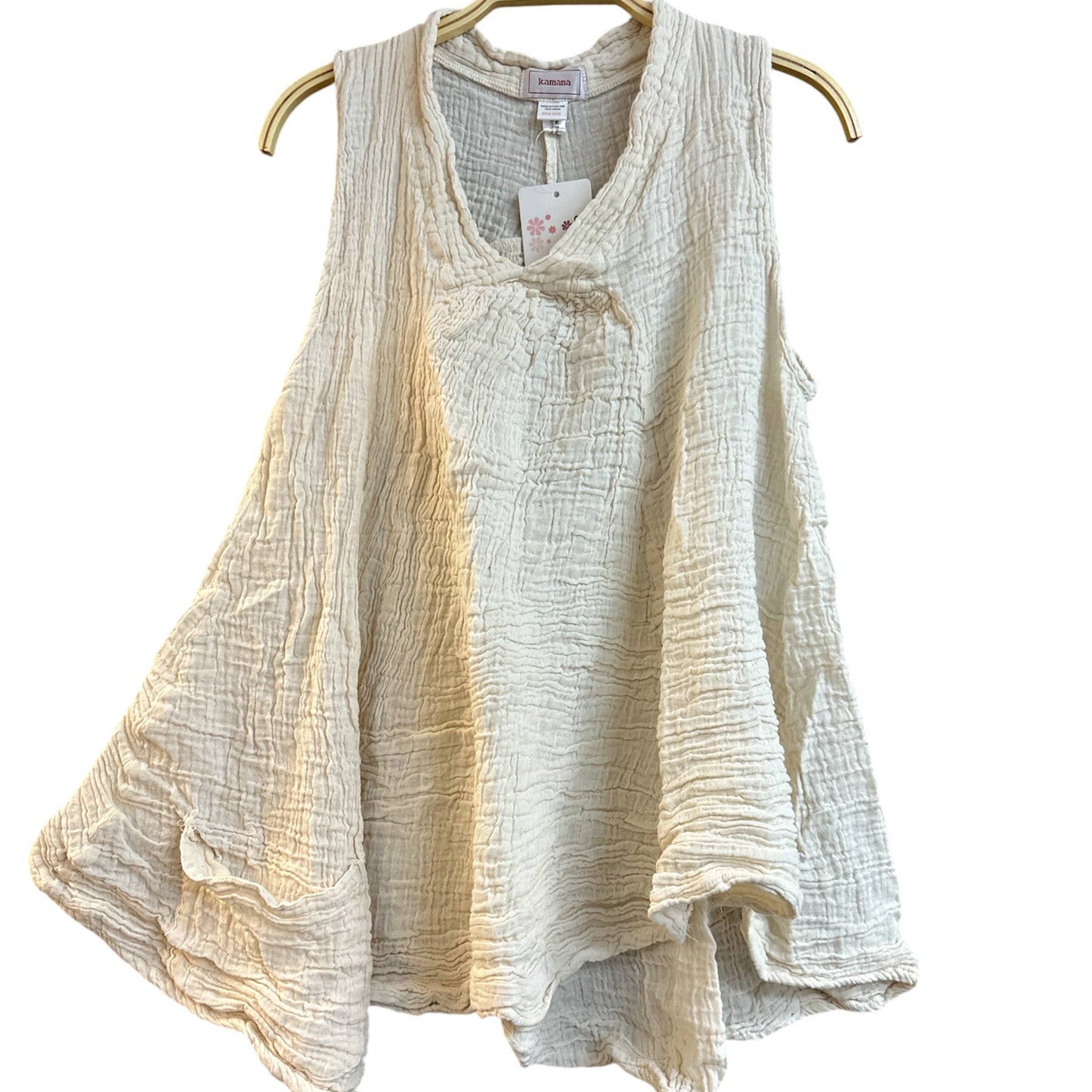 Cotton V Neck OS Sleeveless Top KTK417