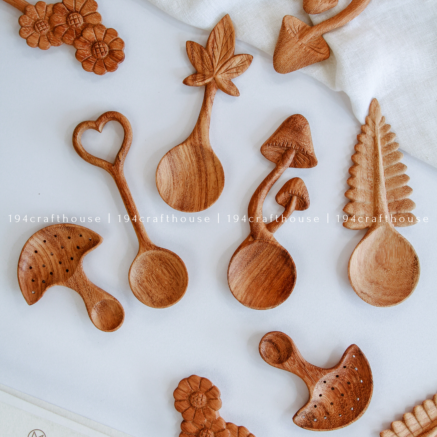 Hand Carved Wooden Heart Spoon - Home Decor and Gifts
