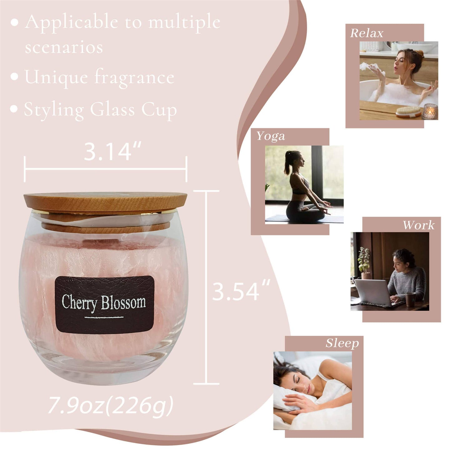 Aromatherapy Cherry Blossom Scented Soy Candles