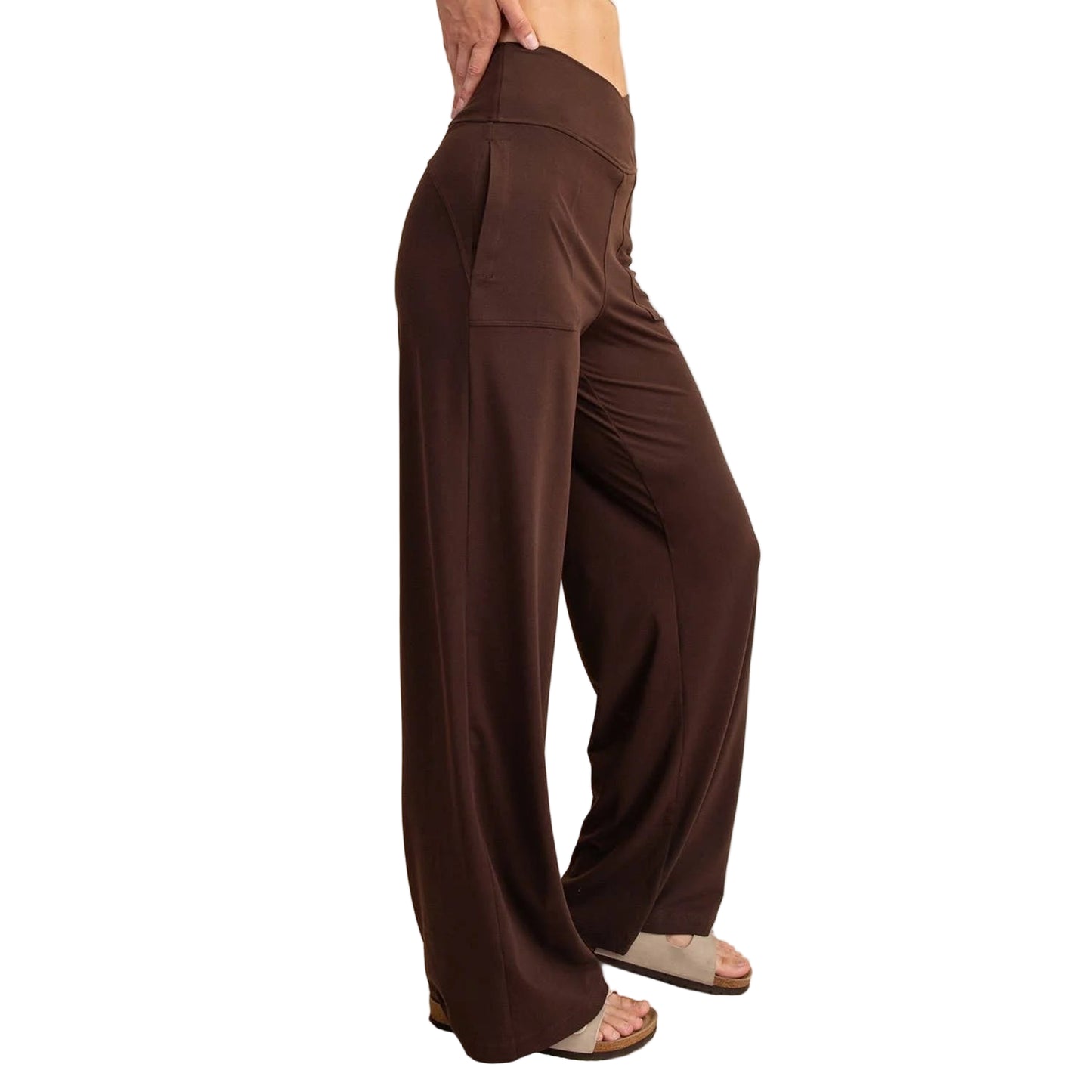 Plus Size Recycled butter V Waist Wide Pant