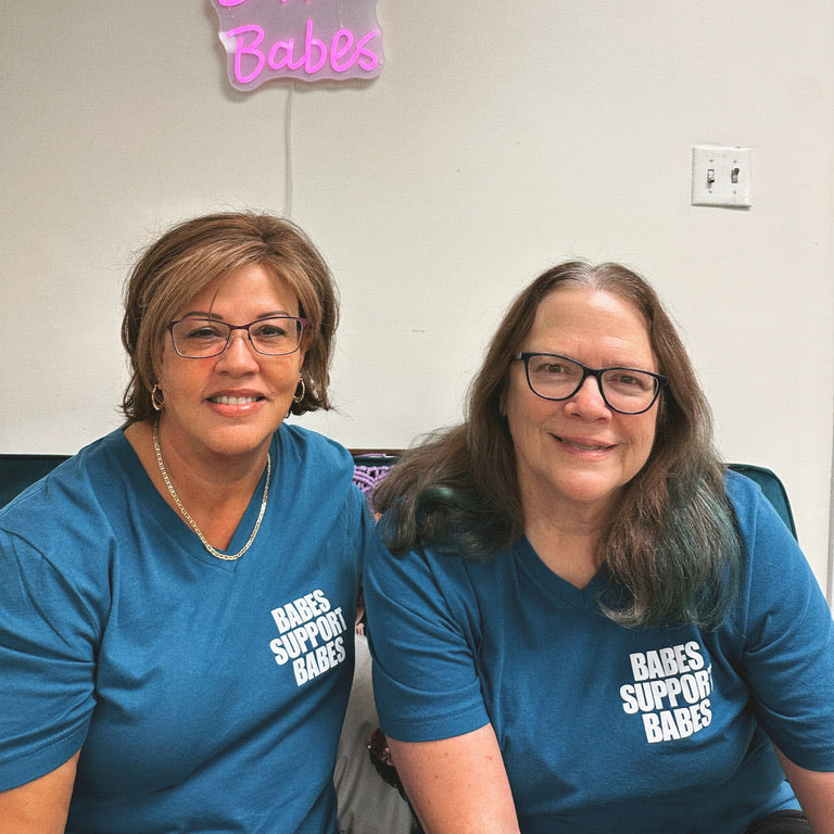 Teal V-Neck Babes Support Babes