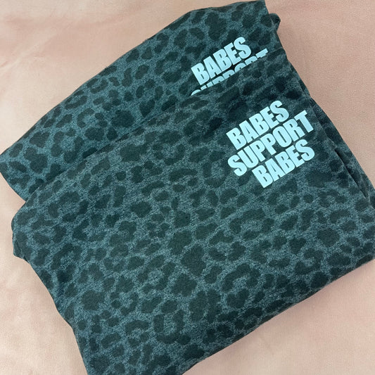 Black Cheetah Babes Support Babes Crop