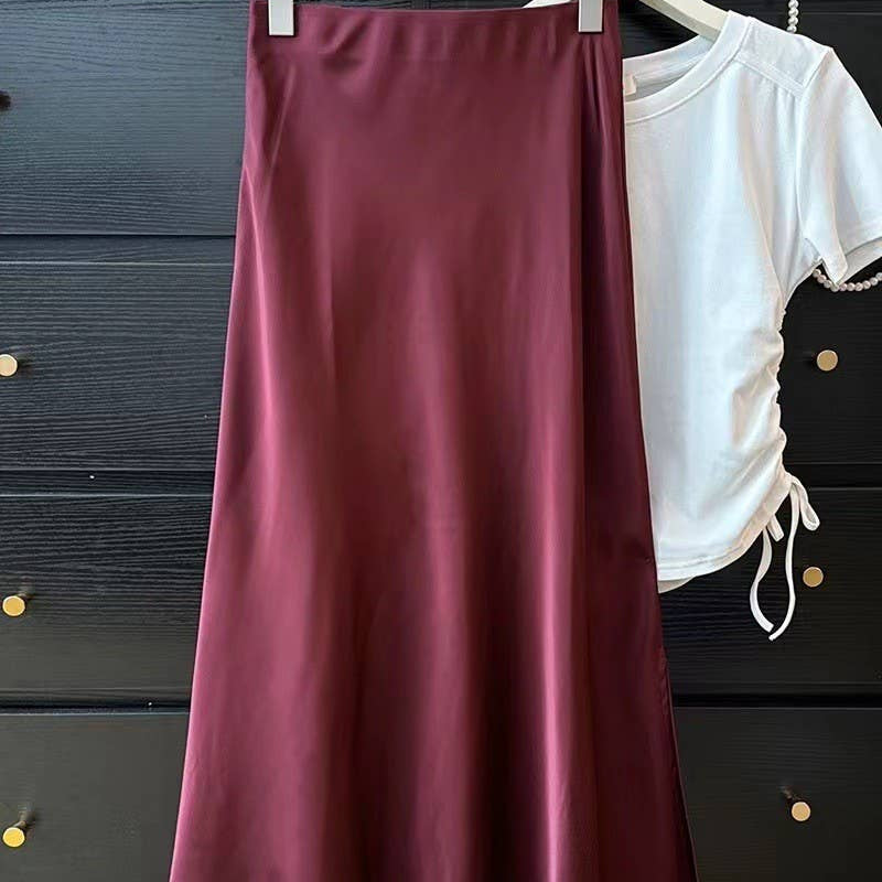 Satin Midi Skirt