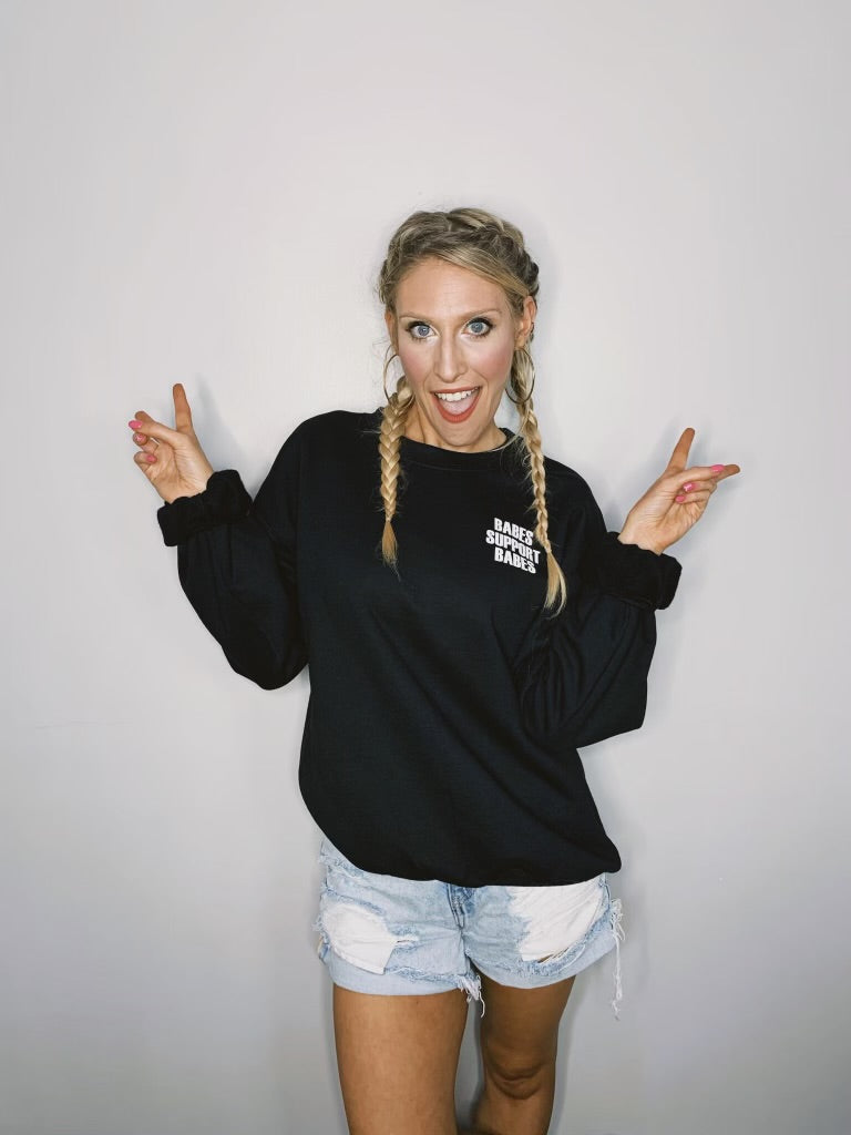 Babes Support Babes Black Sweater