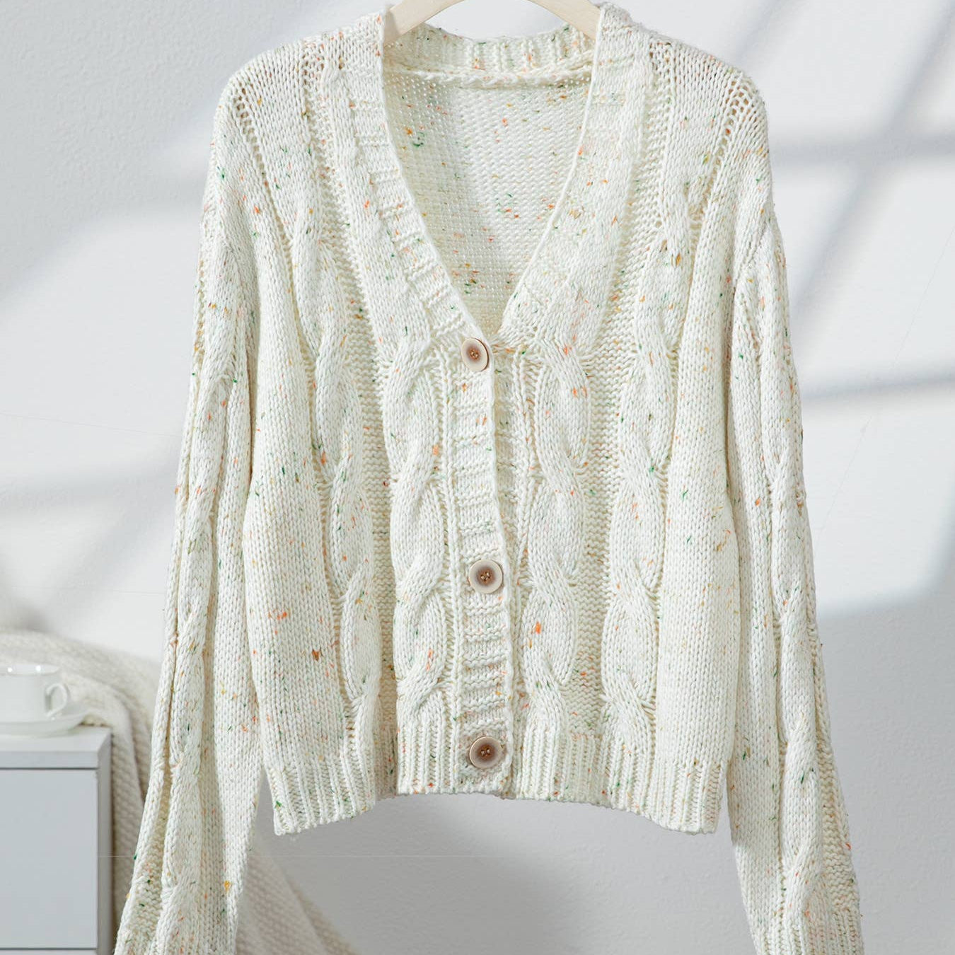 Colorful Button Knit Cardigan