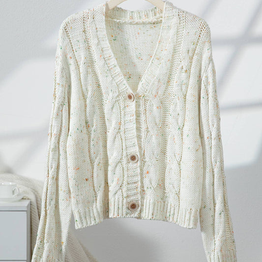 Colorful Button Knit Cardigan