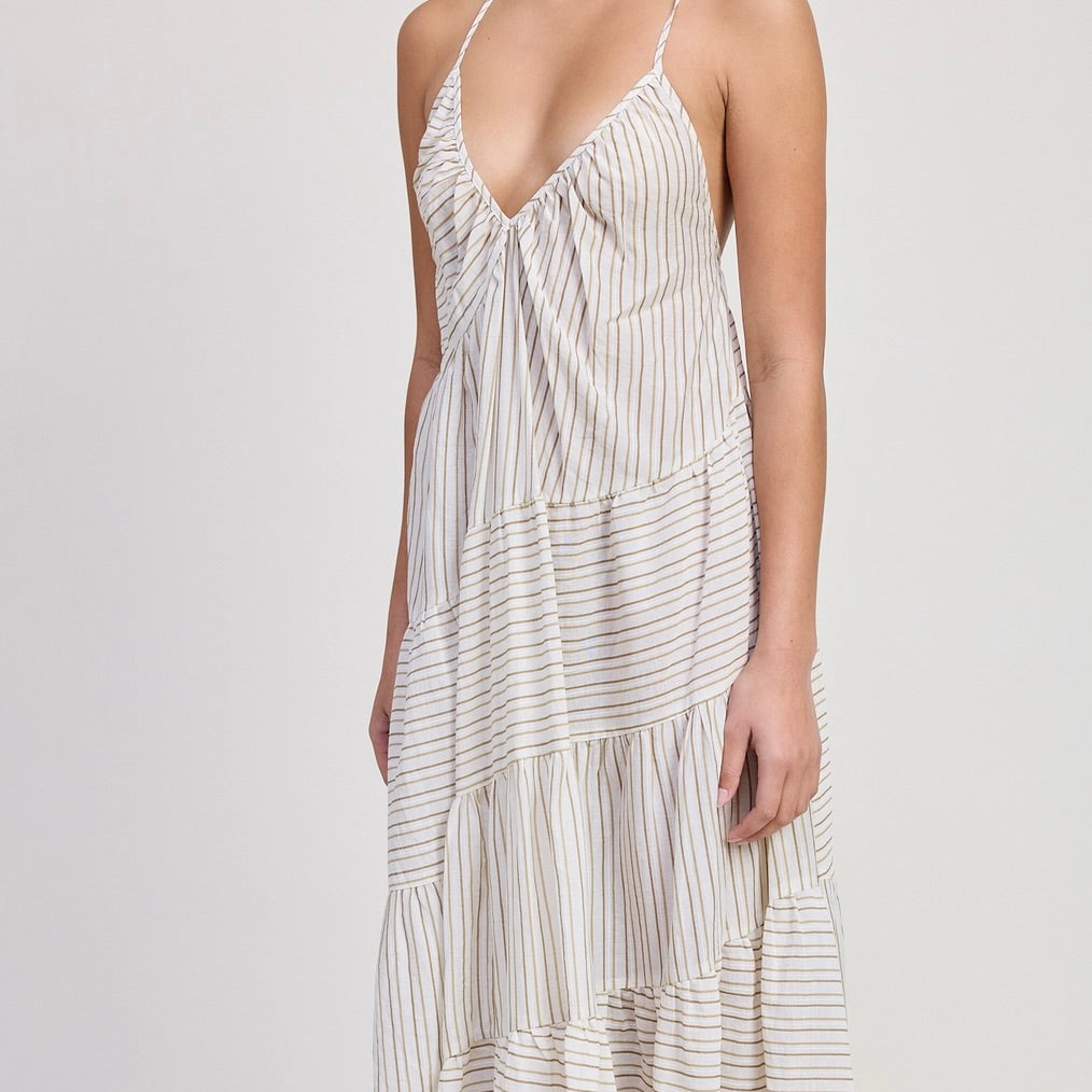 Striped Cross Back Dress