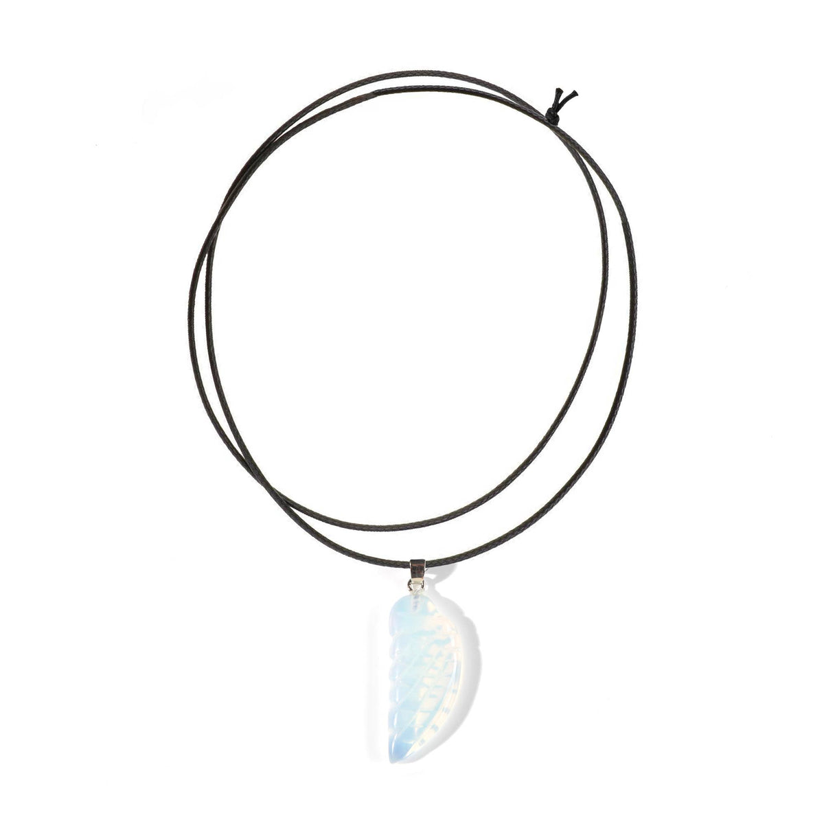 Angel Wing Pendant Necklace - Opalite