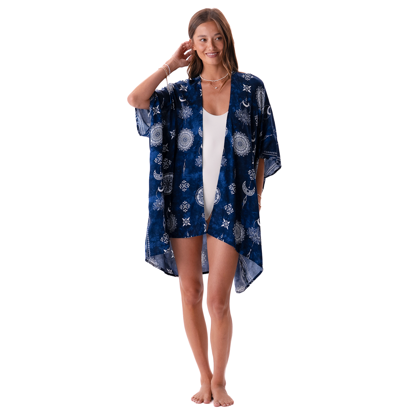 Nightfall Blue Lotus Moon Kimono