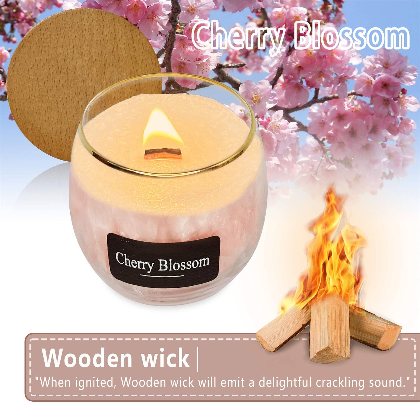 Aromatherapy Cherry Blossom Scented Soy Candles