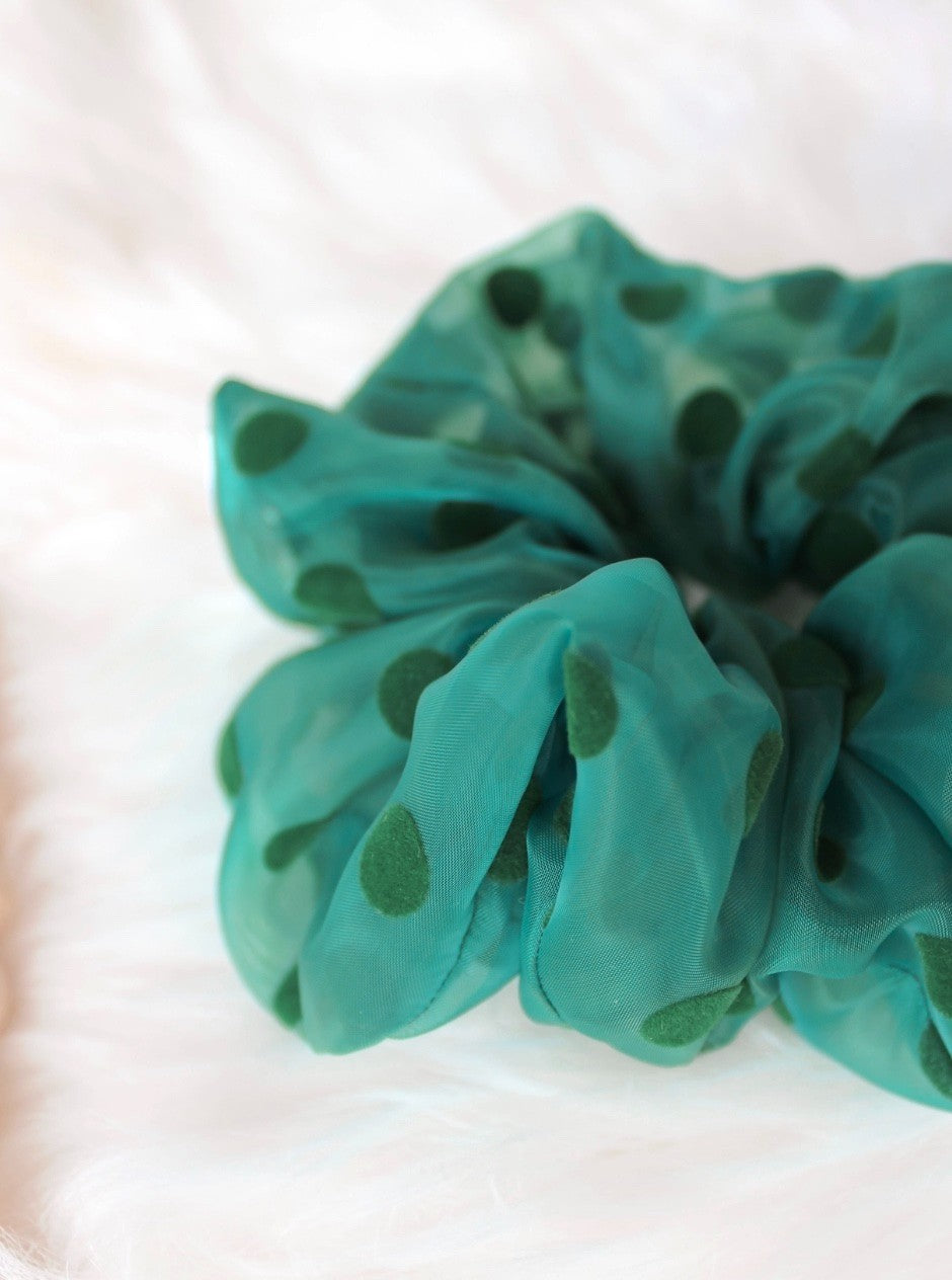 Polka Dot Sheer Scrunchie