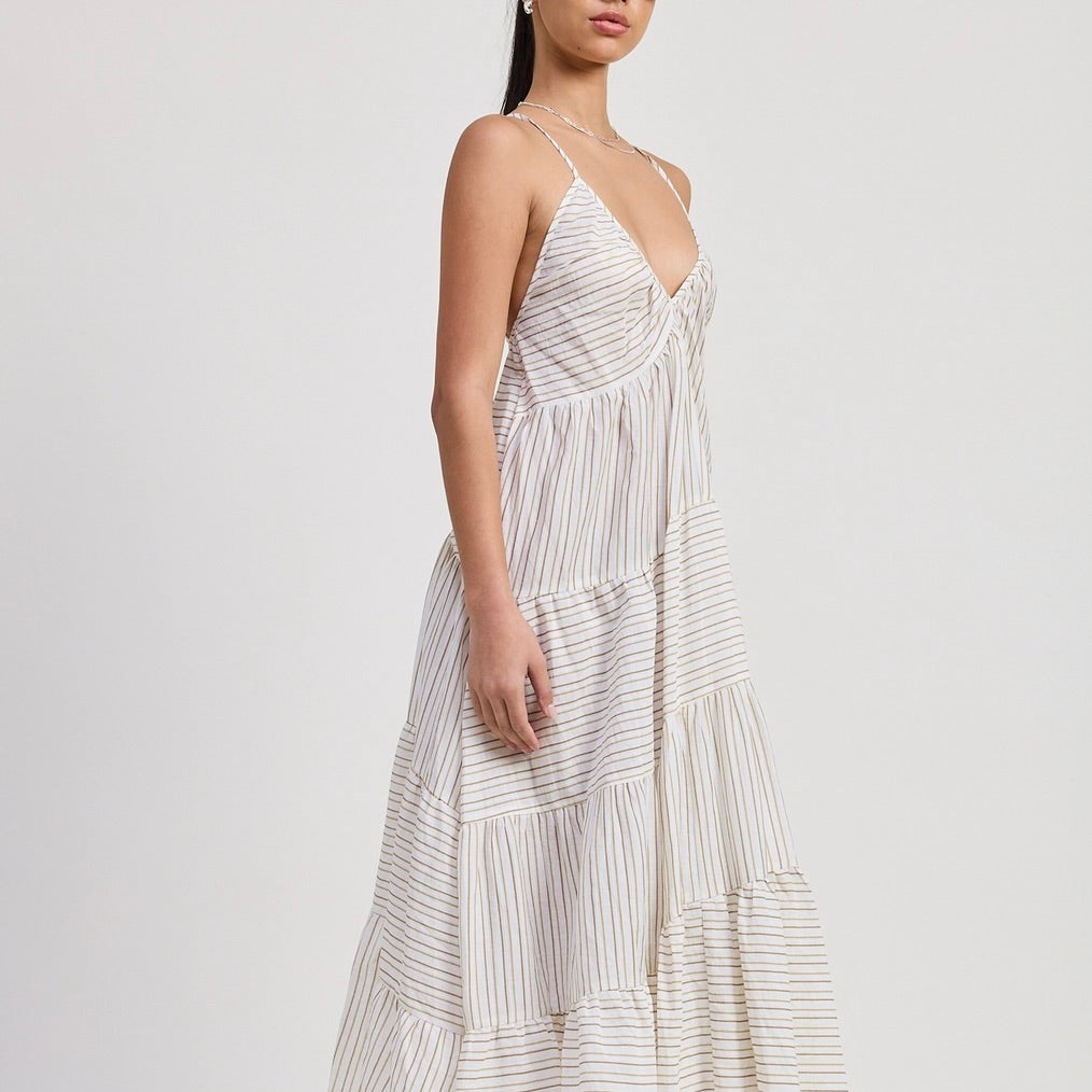 Striped Cross Back Dress