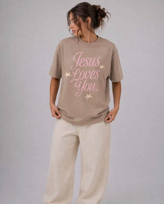 Jesus Loves You Tan/Cream
