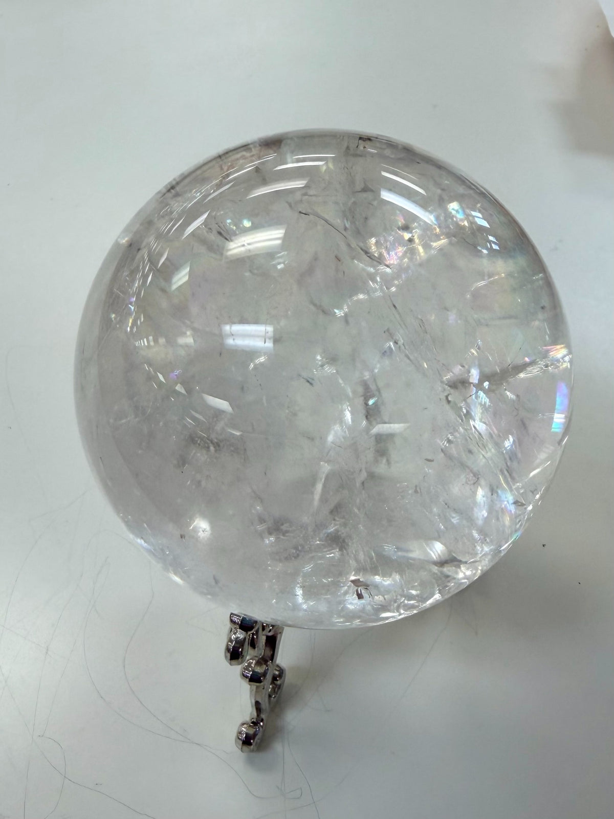 Rainbow Clear Quartz Sphere (with stand)