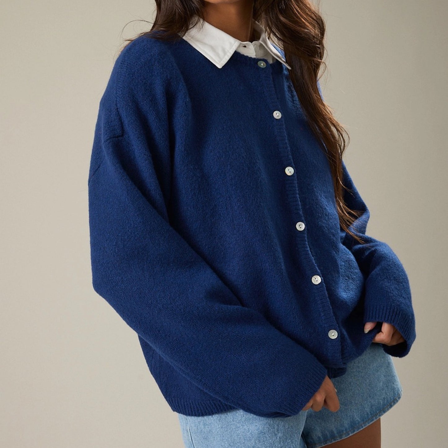 Royal Blue Sweater Cardigan
