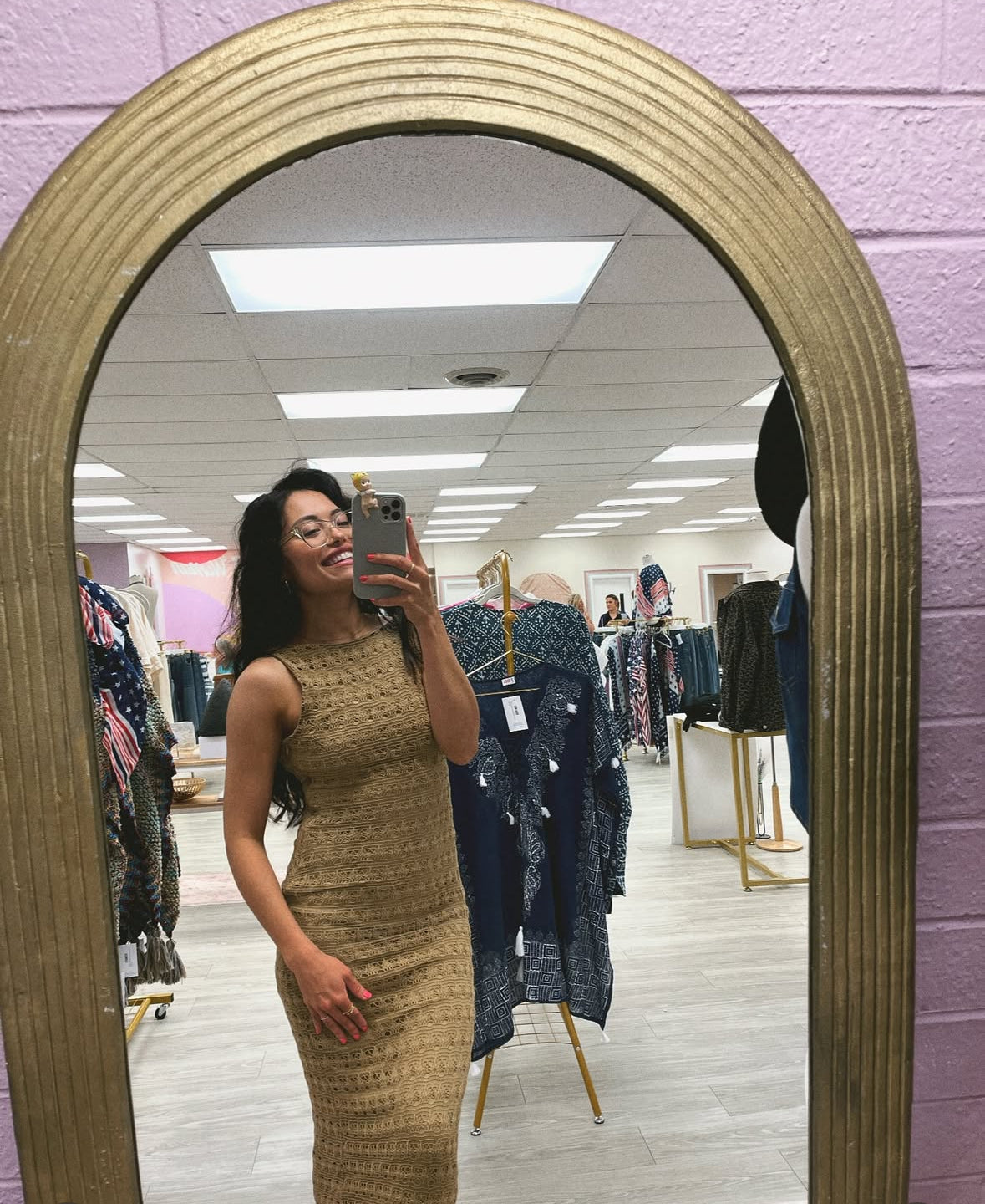 Christina's Brown Laced Dress
