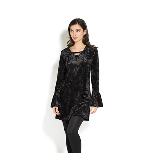 Crushed Velvet Tunic Dress Green