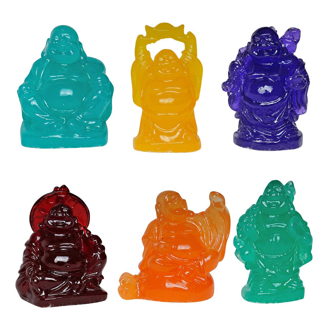 Color Resin Buddha - Set of 6