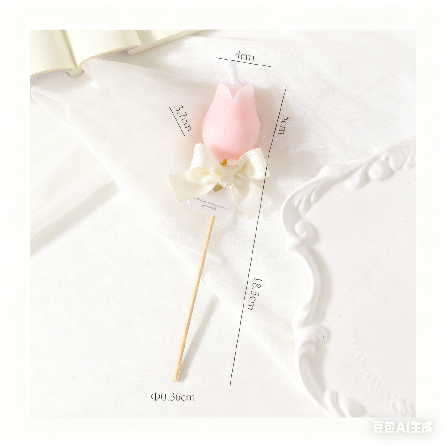 Bamboo Stick Tulip Scented Smokeless Flower Candle