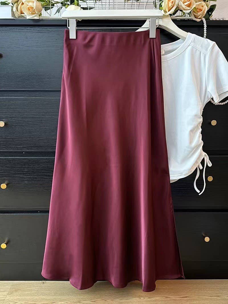 Satin Midi Skirt