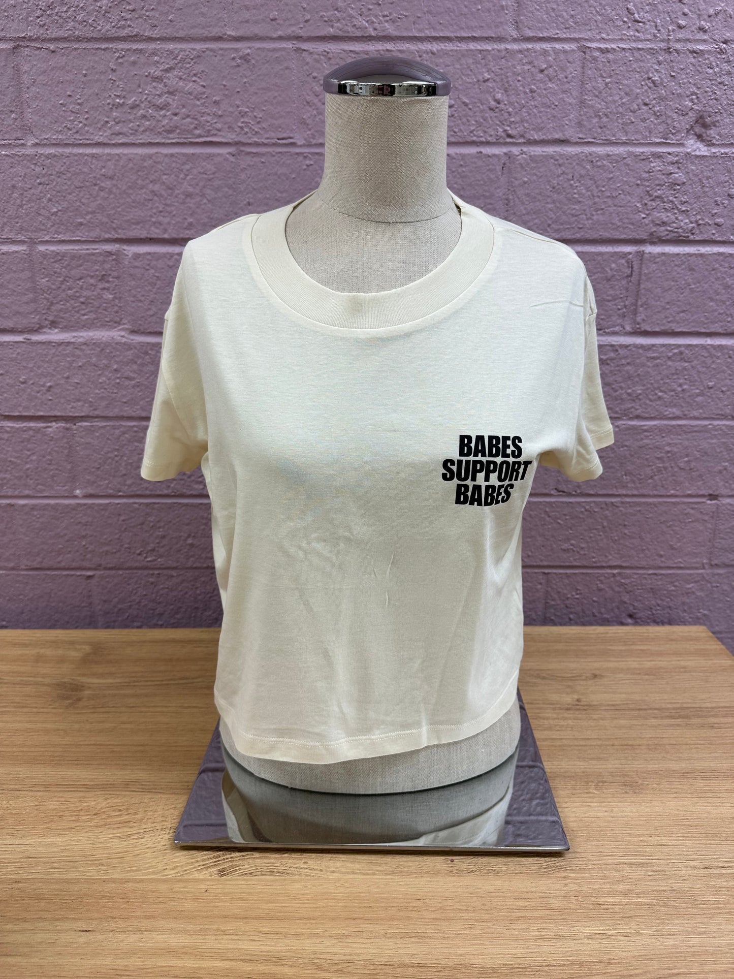 Babes Support Babes Cropped White Tee