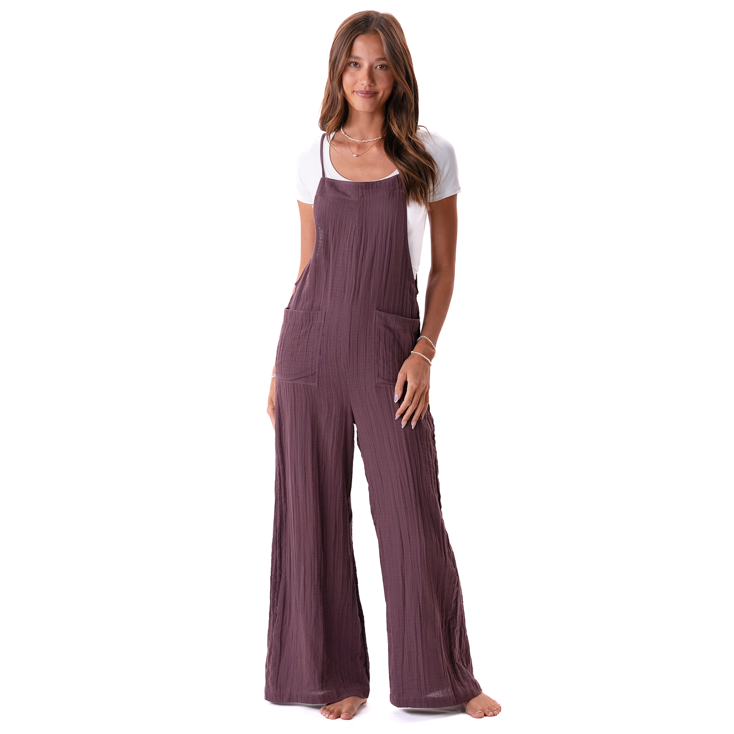Lunar Sky Cotton Nomad Jumpsuits with Adjustable Straps