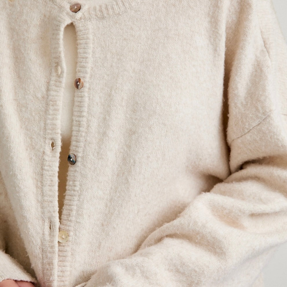 Cream Sweater Cardigan