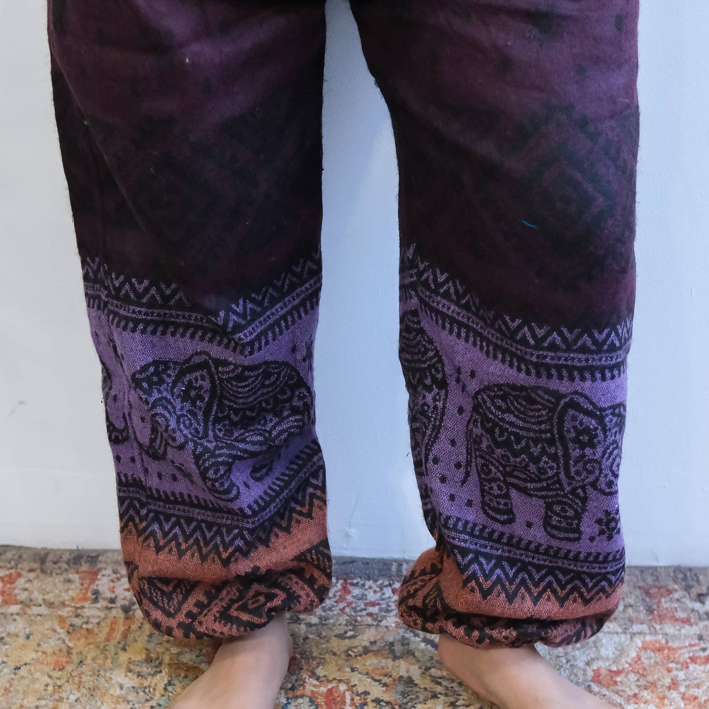 Elephant Print  Wool Blend Fall Winter Baggy Pants