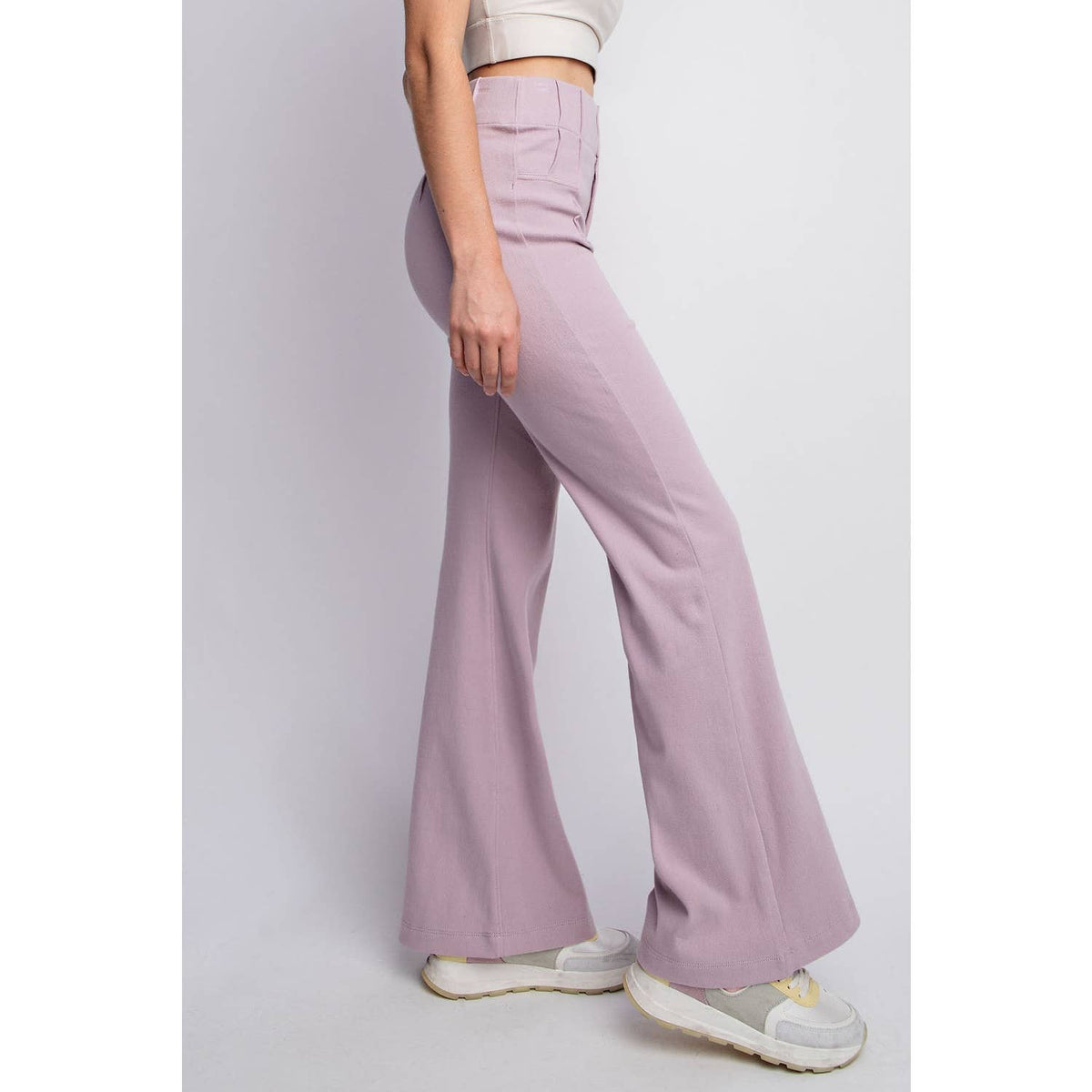 Cotton Twill Double Button Flared Pants