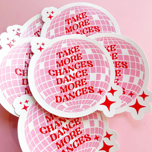 Take More Chances Disco Ball Sticker