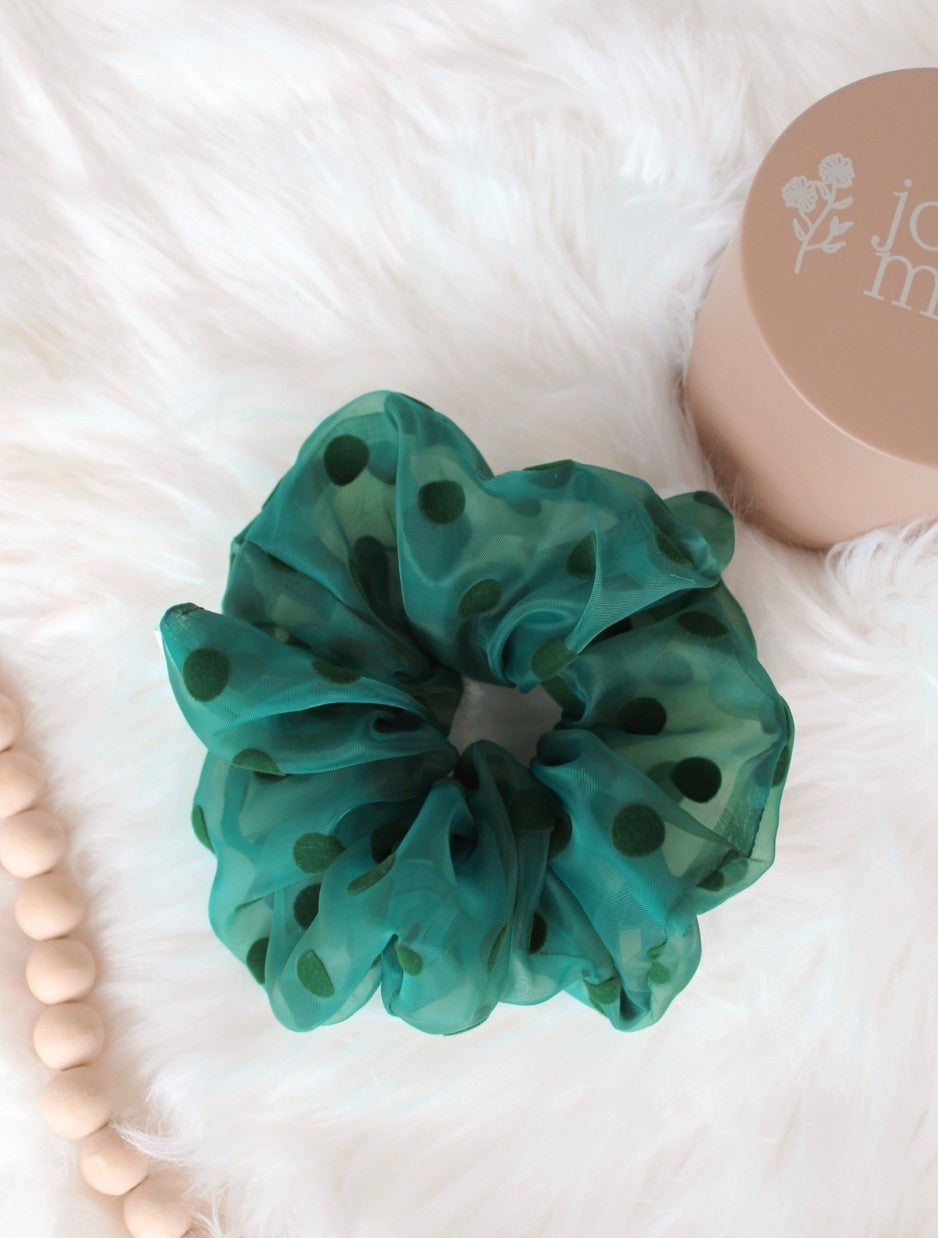Polka Dot Sheer Scrunchie