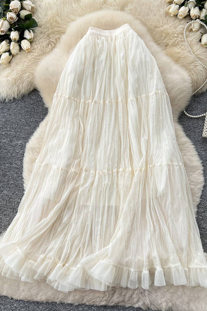 Elegant Tiered Midi Skirt