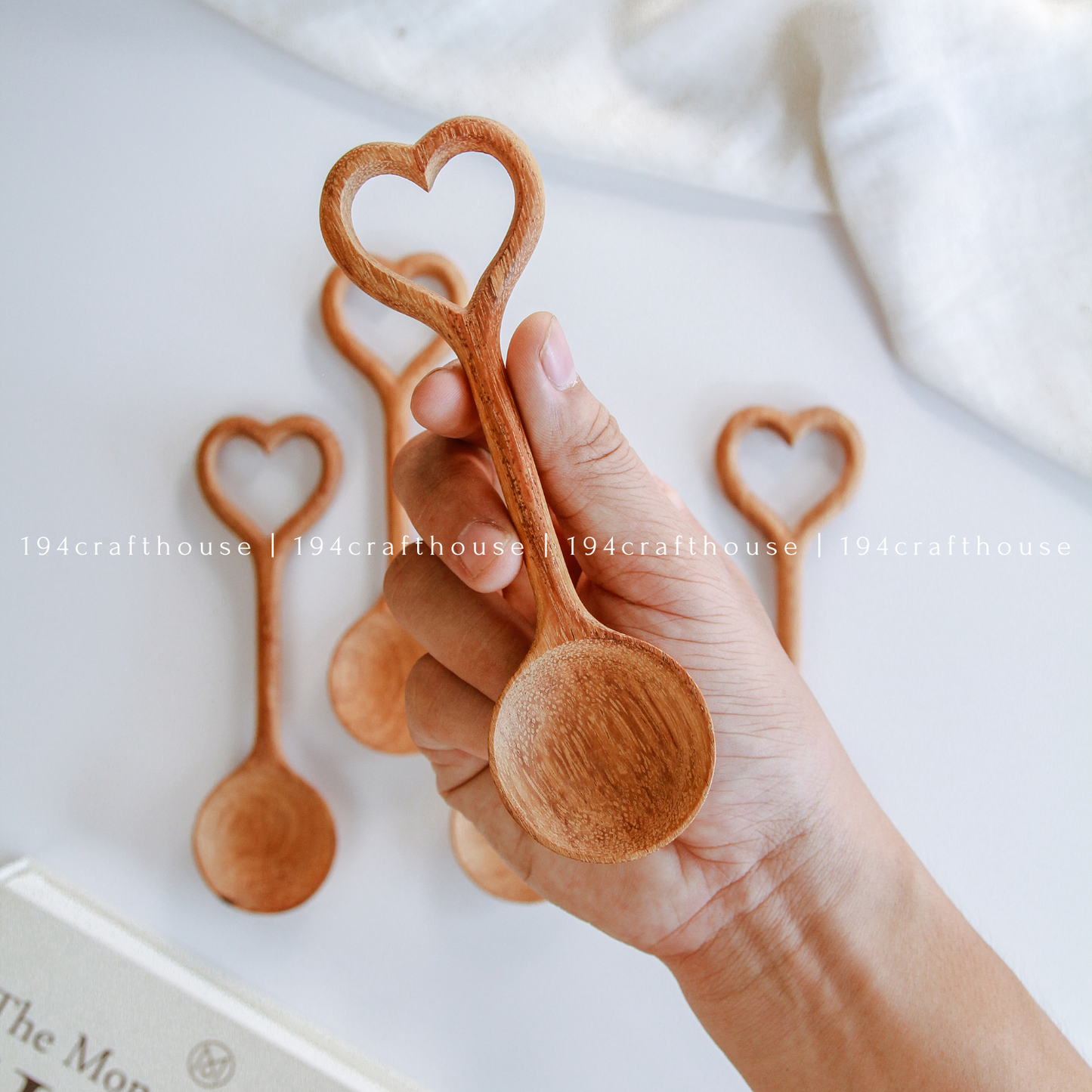Hand Carved Wooden Heart Spoon - Home Decor and Gifts
