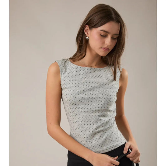Boat Neck Knit Top