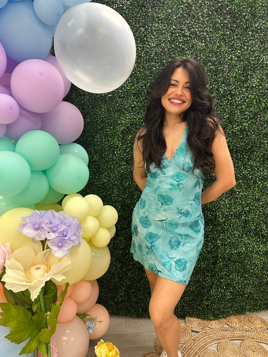 Floral V-Neck Mini Slip Dress