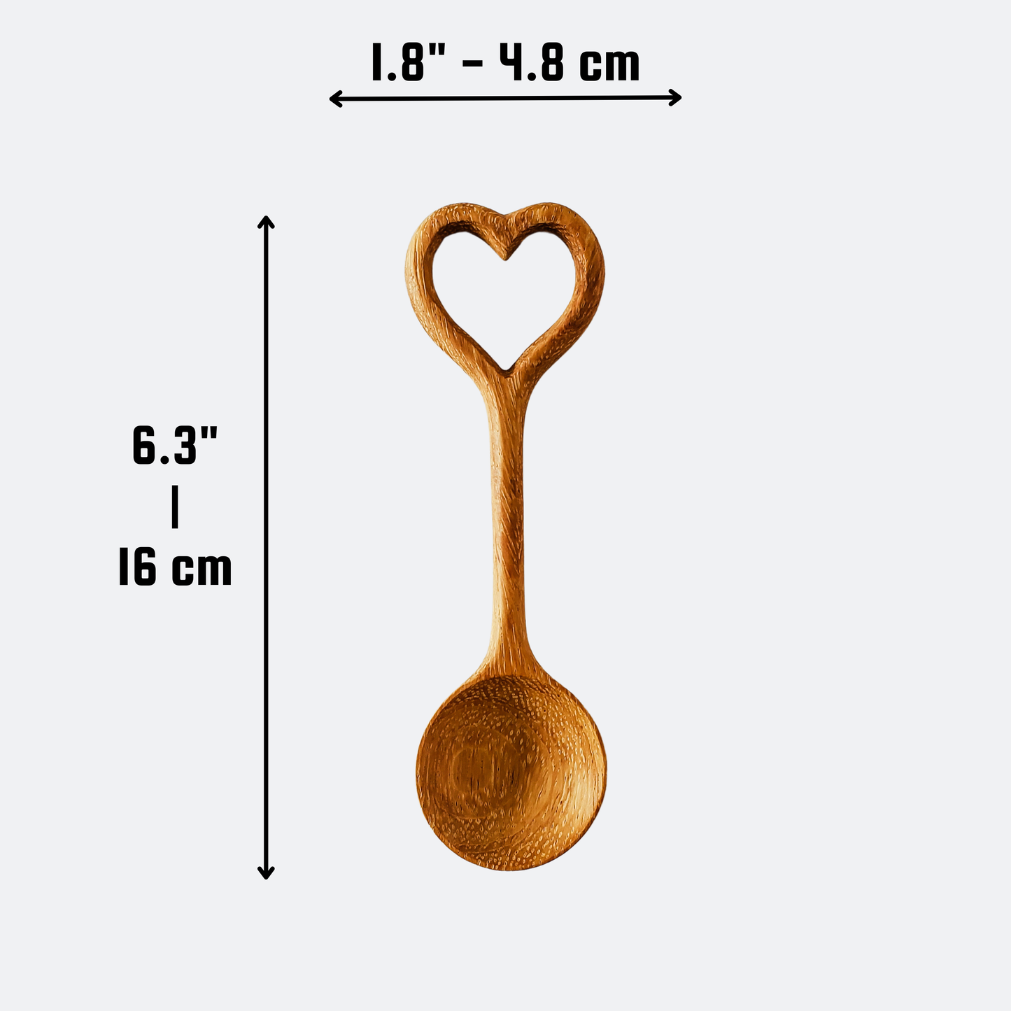Hand Carved Wooden Heart Spoon - Home Decor and Gifts