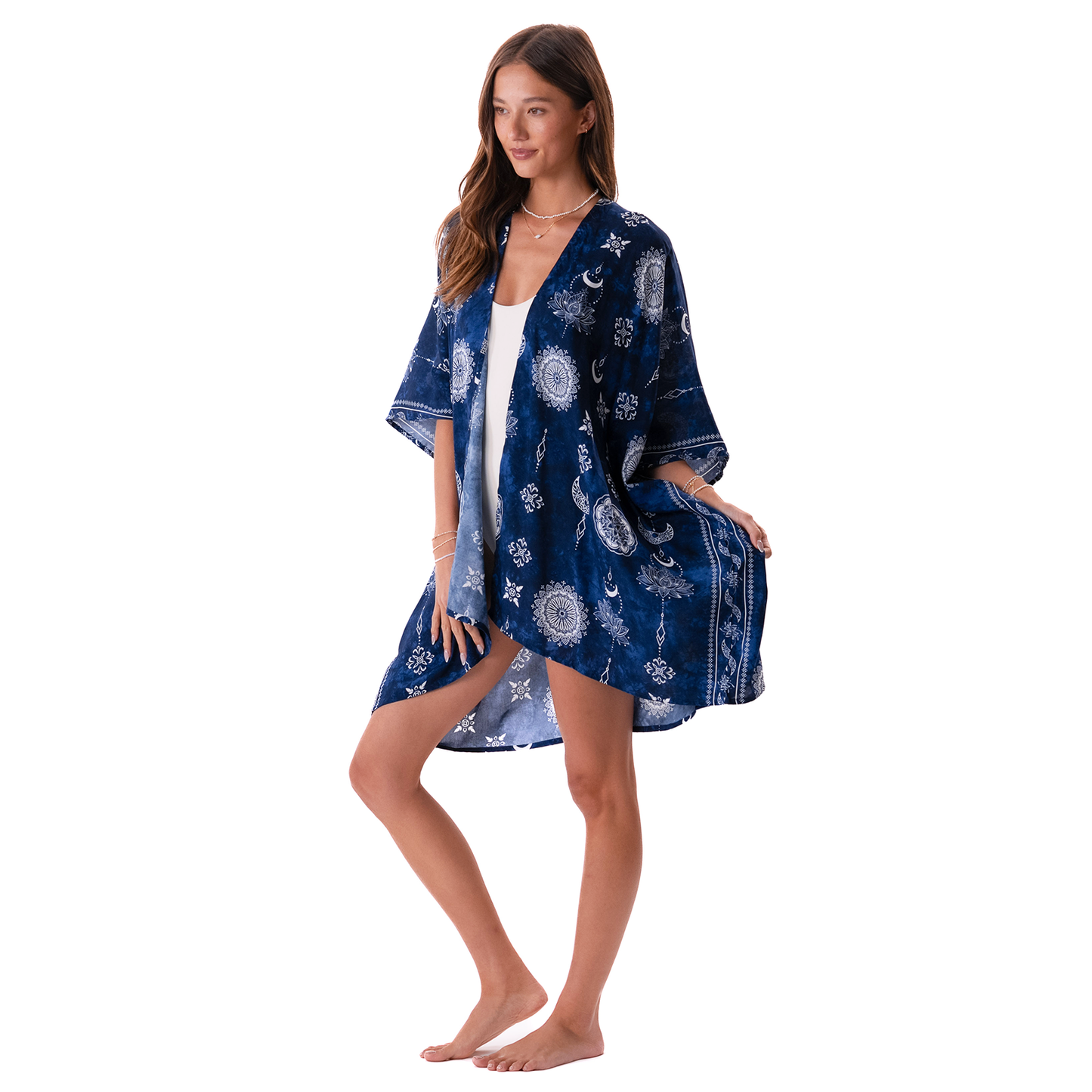 Nightfall Blue Lotus Moon Kimono