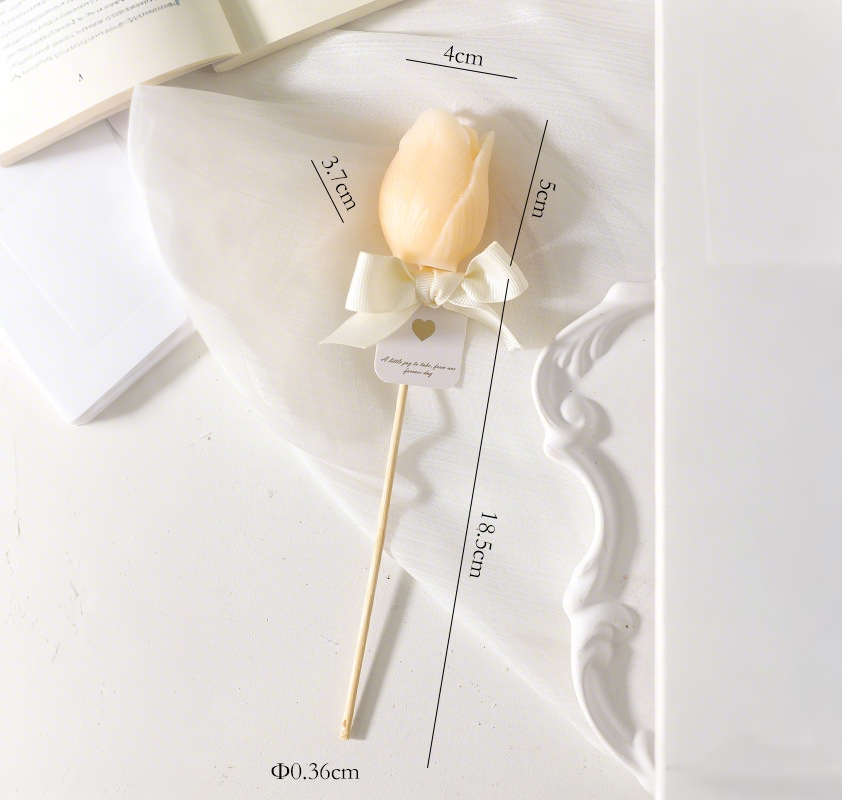 Bamboo Stick Tulip Scented Smokeless Flower Candle