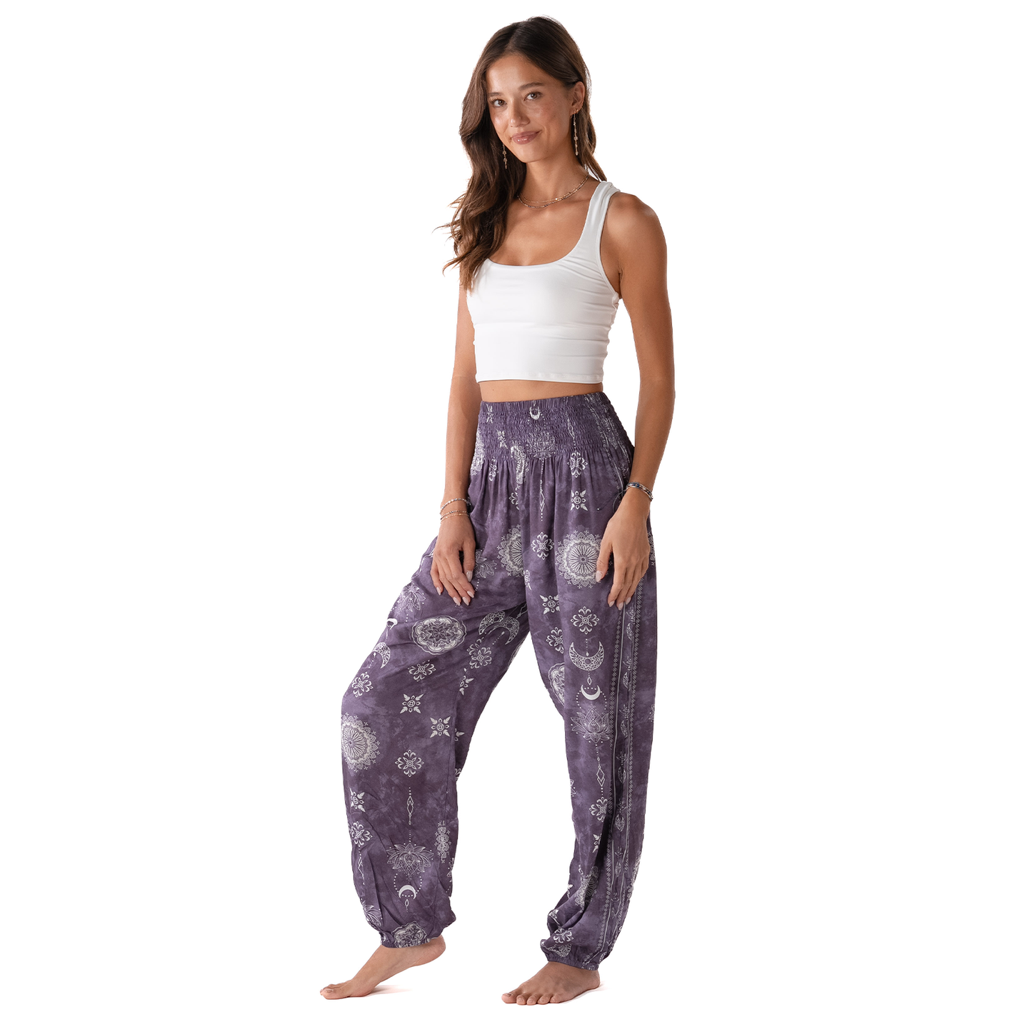 Mystic Plum Harem Pants with Pockets