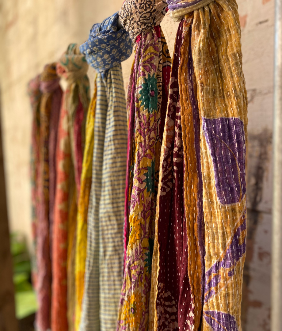 Kantha Scarf Scarves | Made From Recycled Cotton Saris