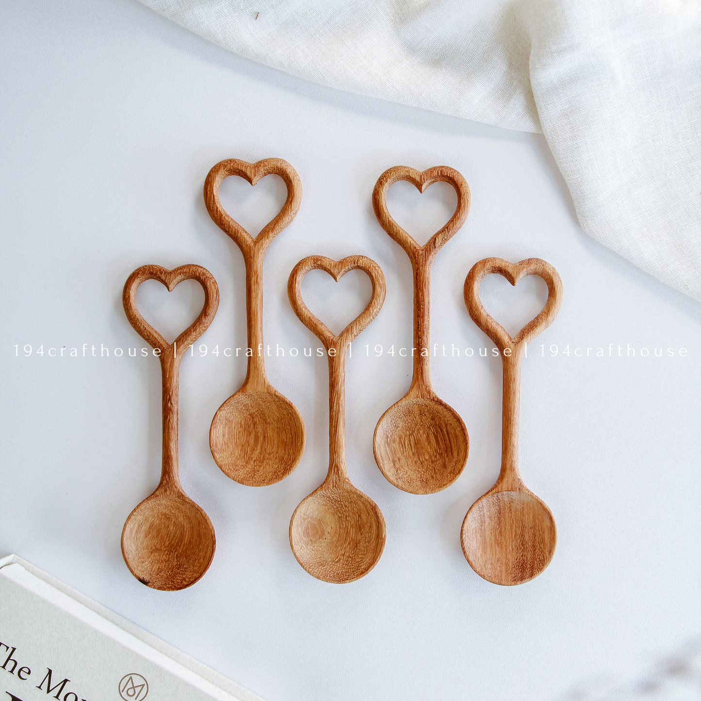 Hand Carved Wooden Heart Spoon - Home Decor and Gifts