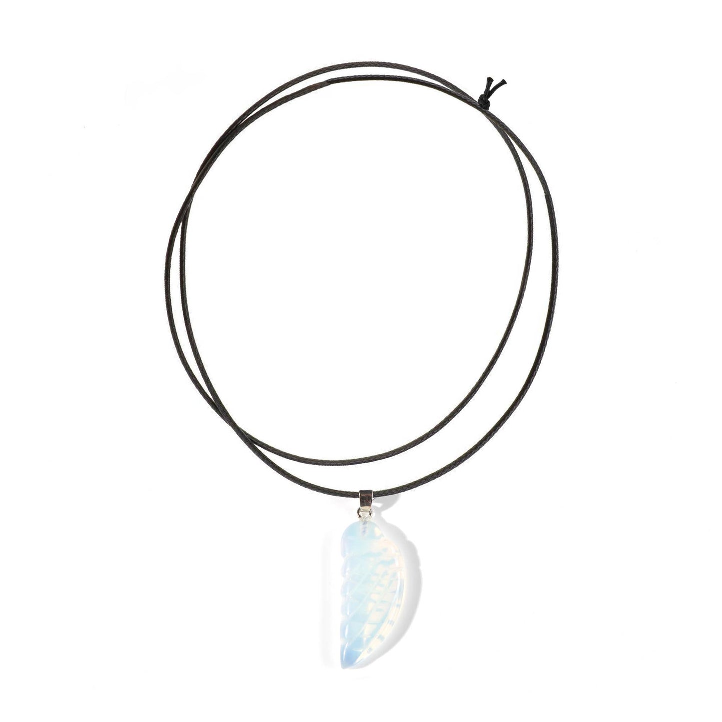 Angel Wing Pendant Necklace - Opalite