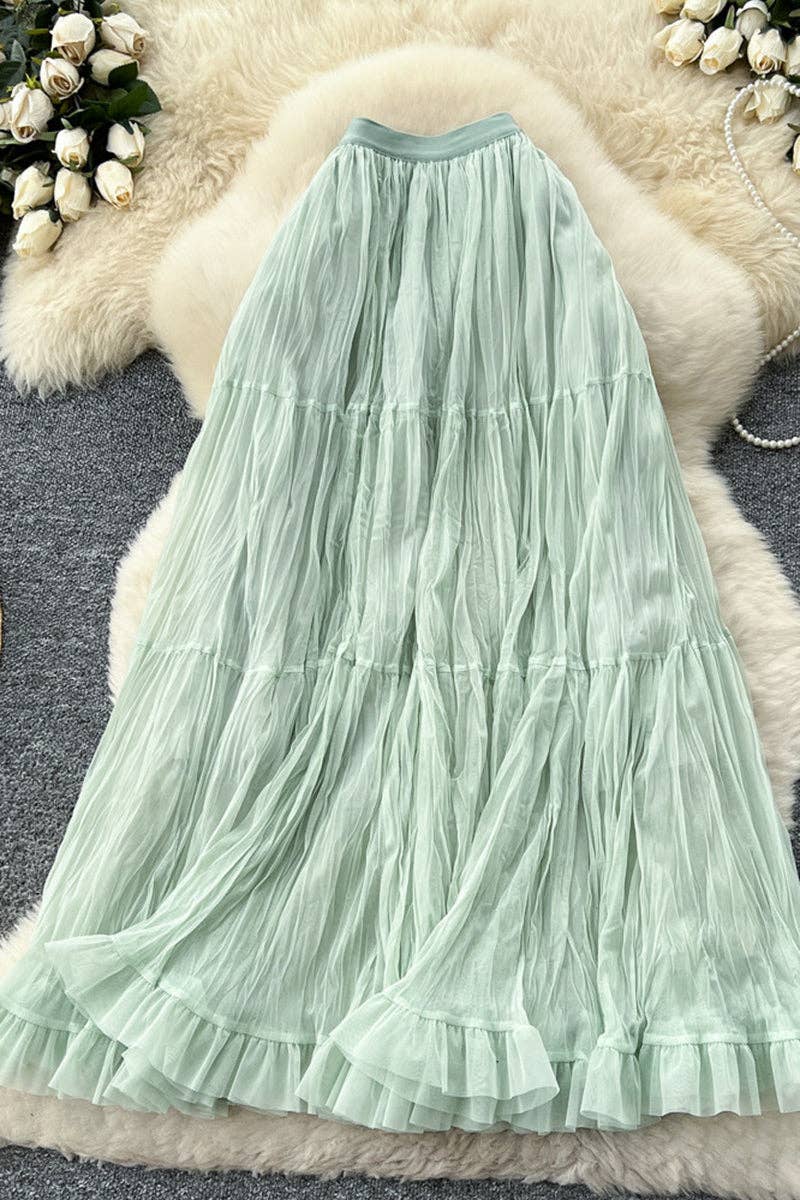 Elegant Tiered Midi Skirt